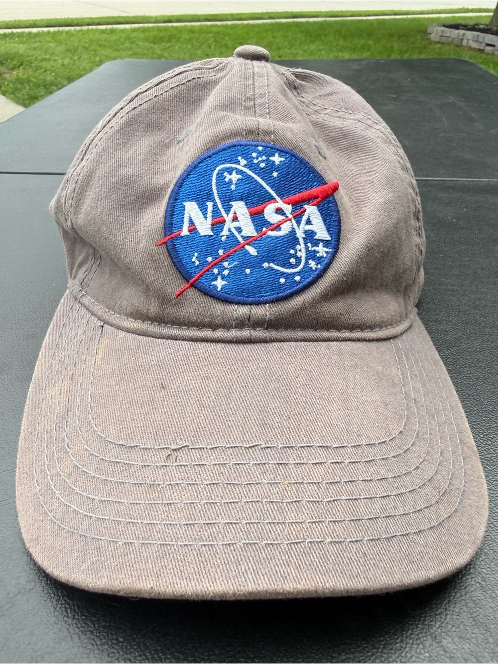 NASA Logo Baseball Cap - Gray with Blue Patch